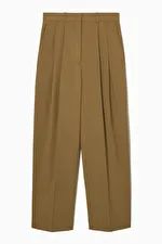 WIDE-LEG PLEATED TROUSERS - BROWN - COS | COS UK