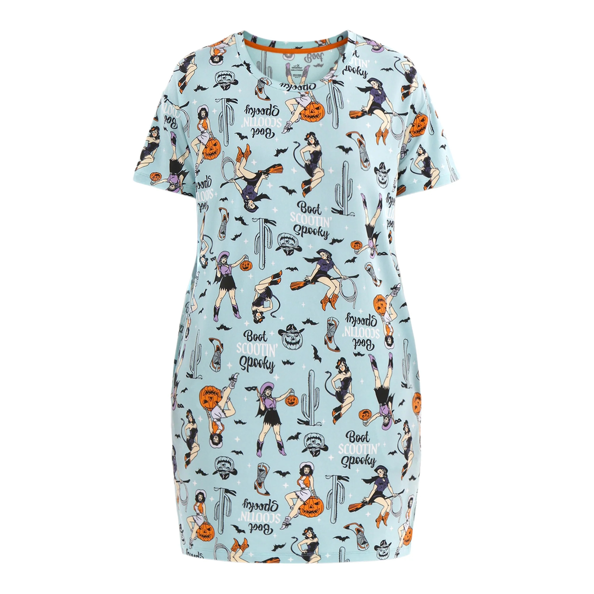 Halloween Women's Printed Sleepshirt Top and Socks Set from Way to Celebrate, 2-Piece, Sizes XS-3... | Walmart (US)