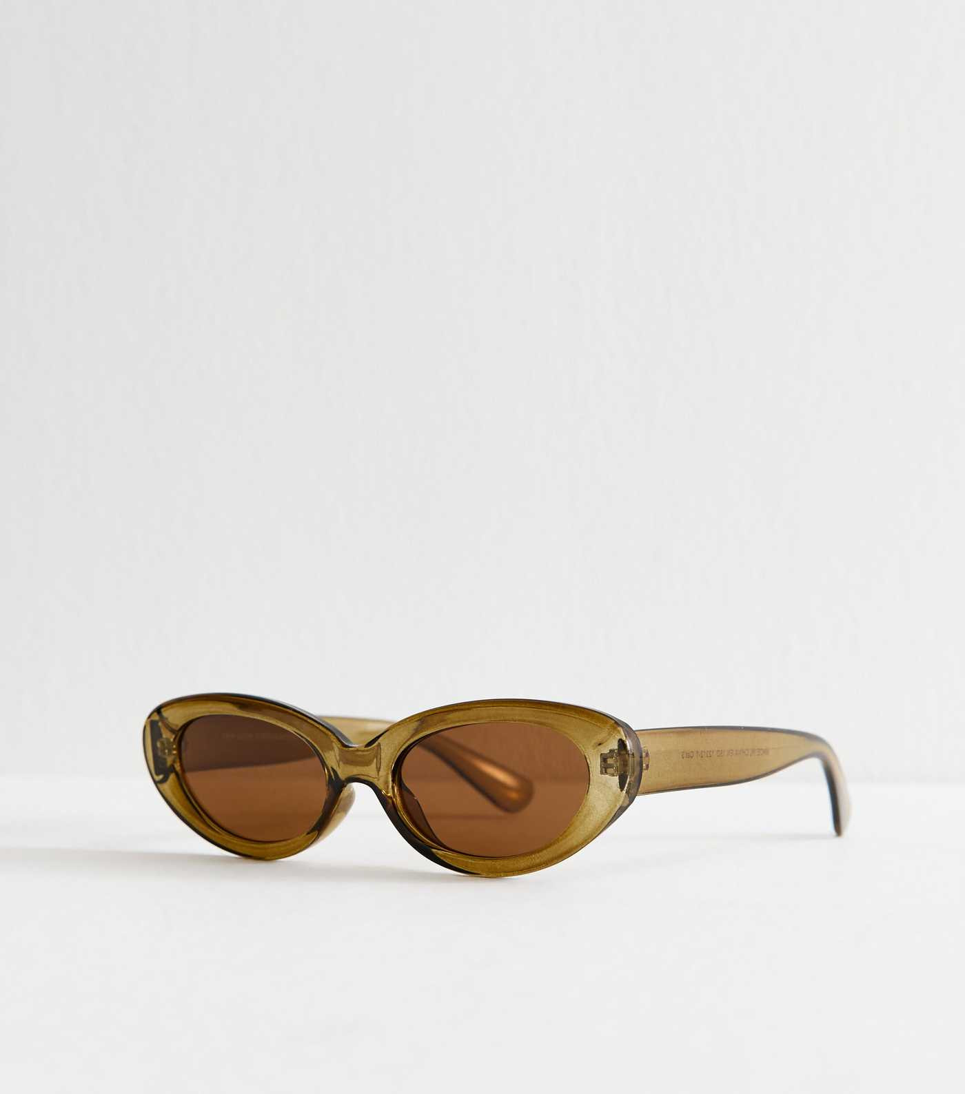Dark Khaki Oval Frame Sunglasses | New Look | New Look (UK)