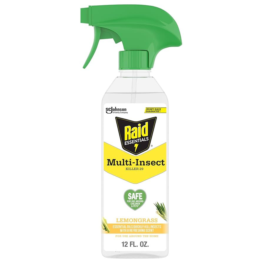 Raid Essentials Multi-Insect Killer Spray Bottle, Child and Pet Safe, for Indoor Use, Lemongrass ... | Amazon (US)