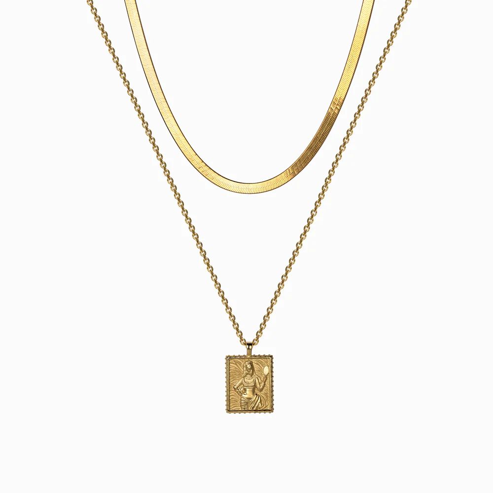 Mini Oshun + Herringbone Necklace Set | Awe Inspired