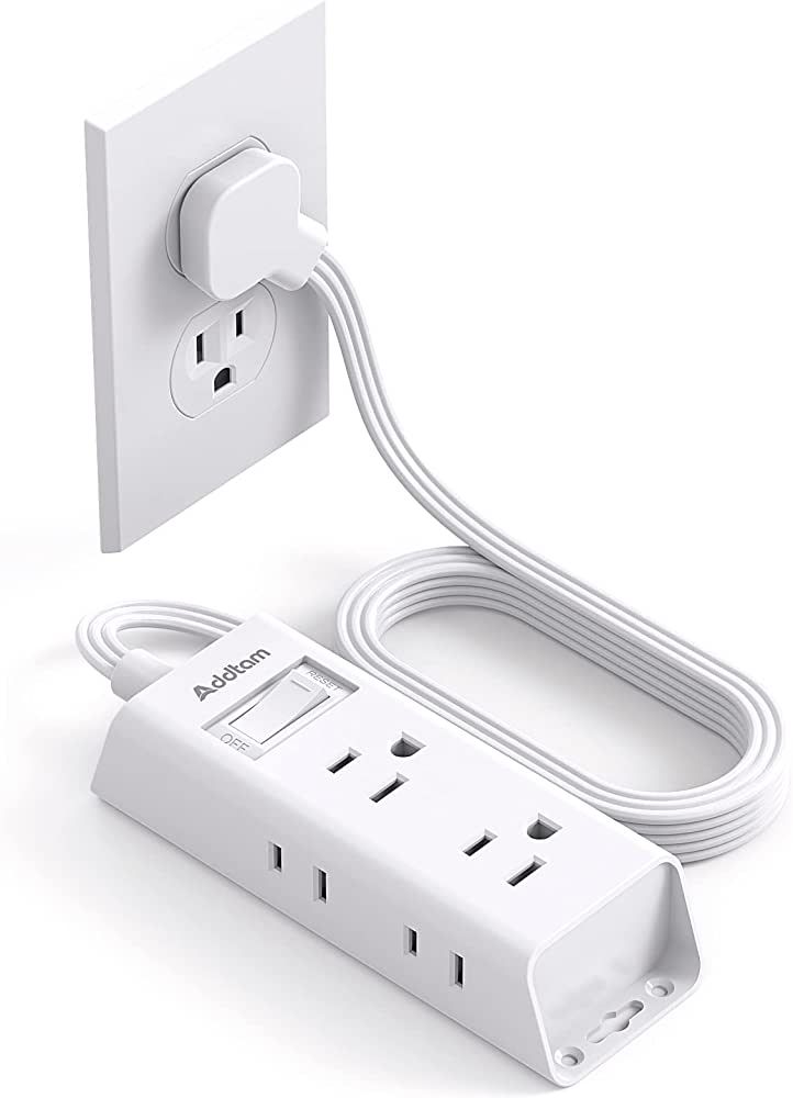 Cruise Essentials - Flat Plug Power Strip, Addtam 5 ft Ultra Flat Extension Cord with 6 Outlets E... | Amazon (US)