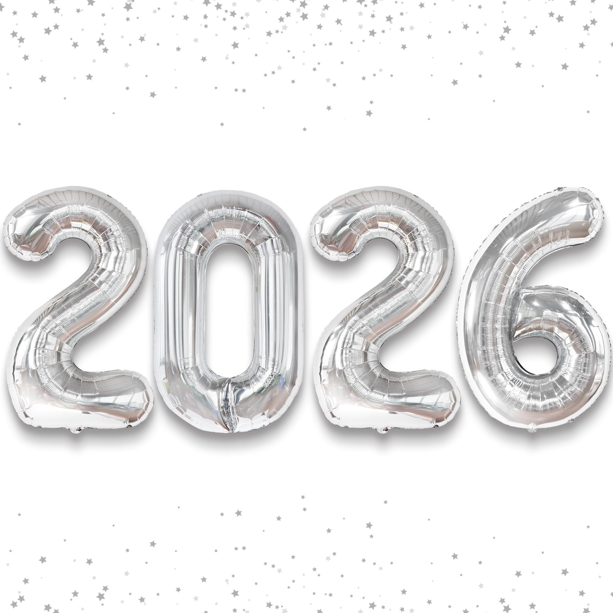 KatchOn, Giant Silver 2026 Balloons - 42 Inch | New Year Balloons | 2026 Balloon Numbers | Silver... | Amazon (US)