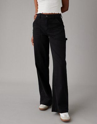 AE Dreamy Drape Stretch Super High-Waisted Baggy Wide-Leg Pant | American Eagle Outfitters (US & CA)