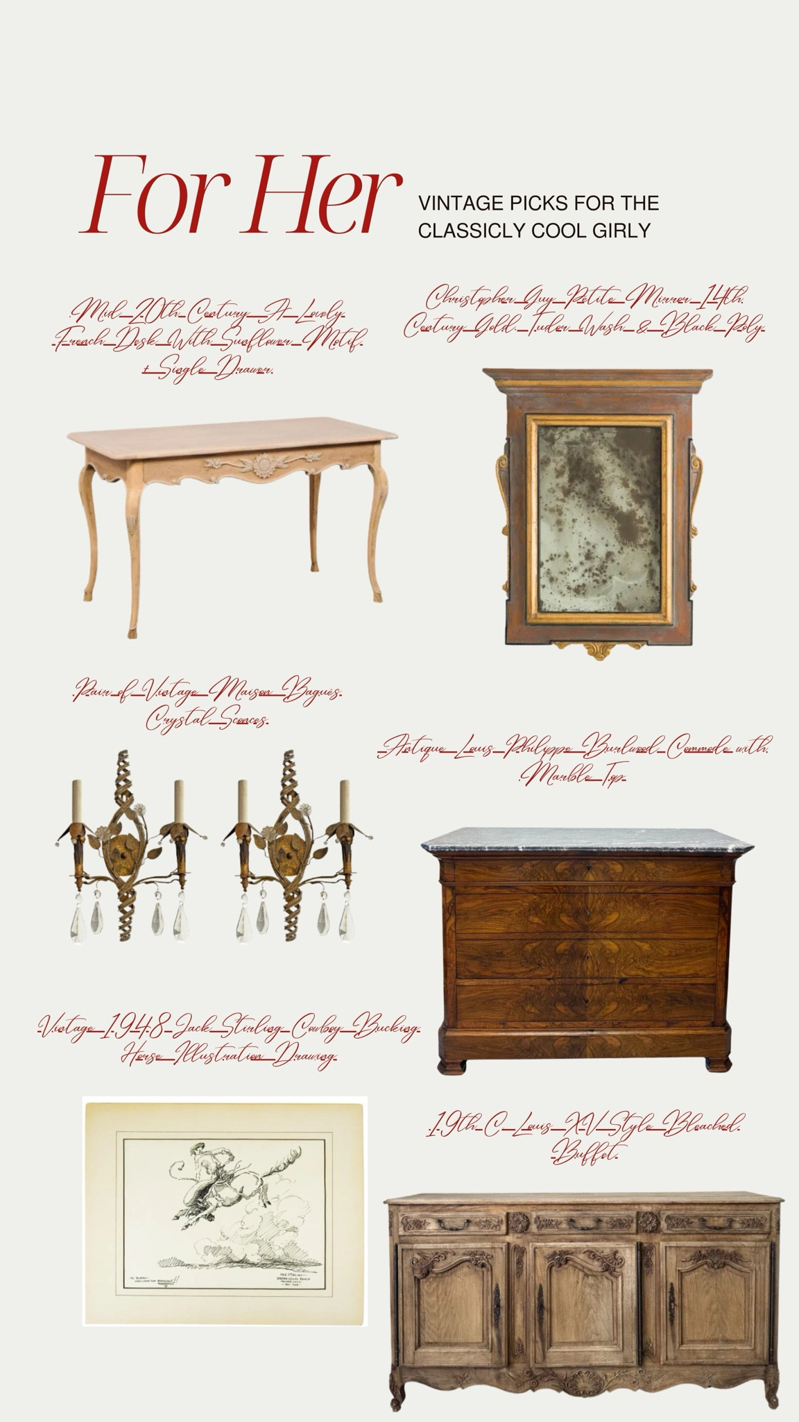 Gift Guide! Some of my favorite Chairish Finds for all my antique loving girls! ❤️ 
The other items are from Lily’s Vintage Finds here in HTX! 

#LTKHoliday #LTKU #LTKStyleTip