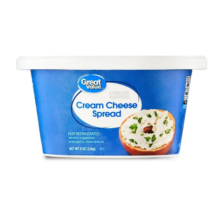 Great Value Cream Cheese Spread AO, 8 oz - Walmart.com | Walmart (US)