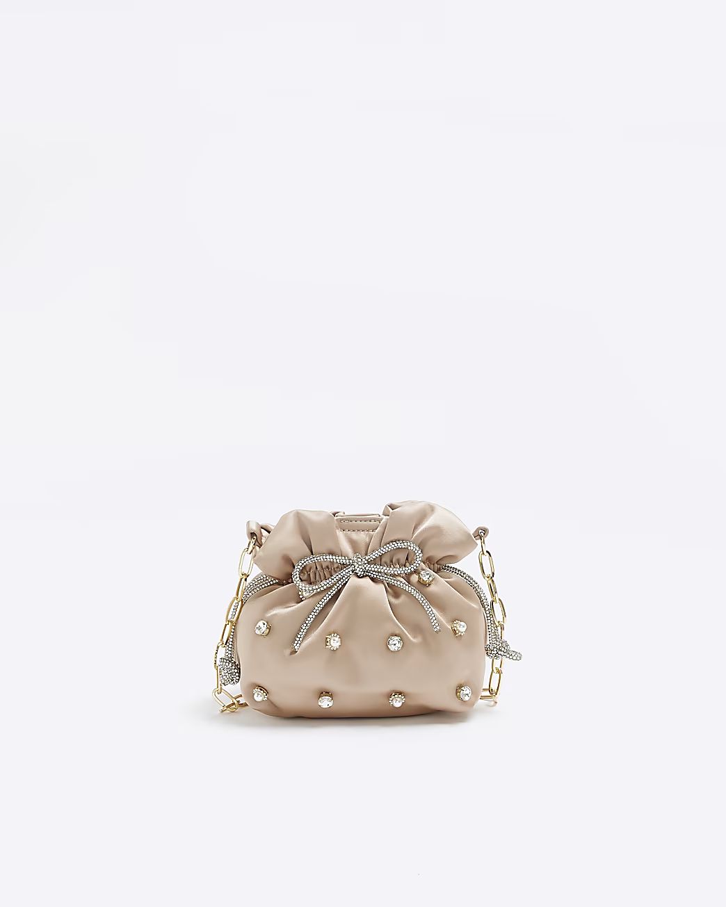 Pink satin drawstring bag | River Island (UK & IE)