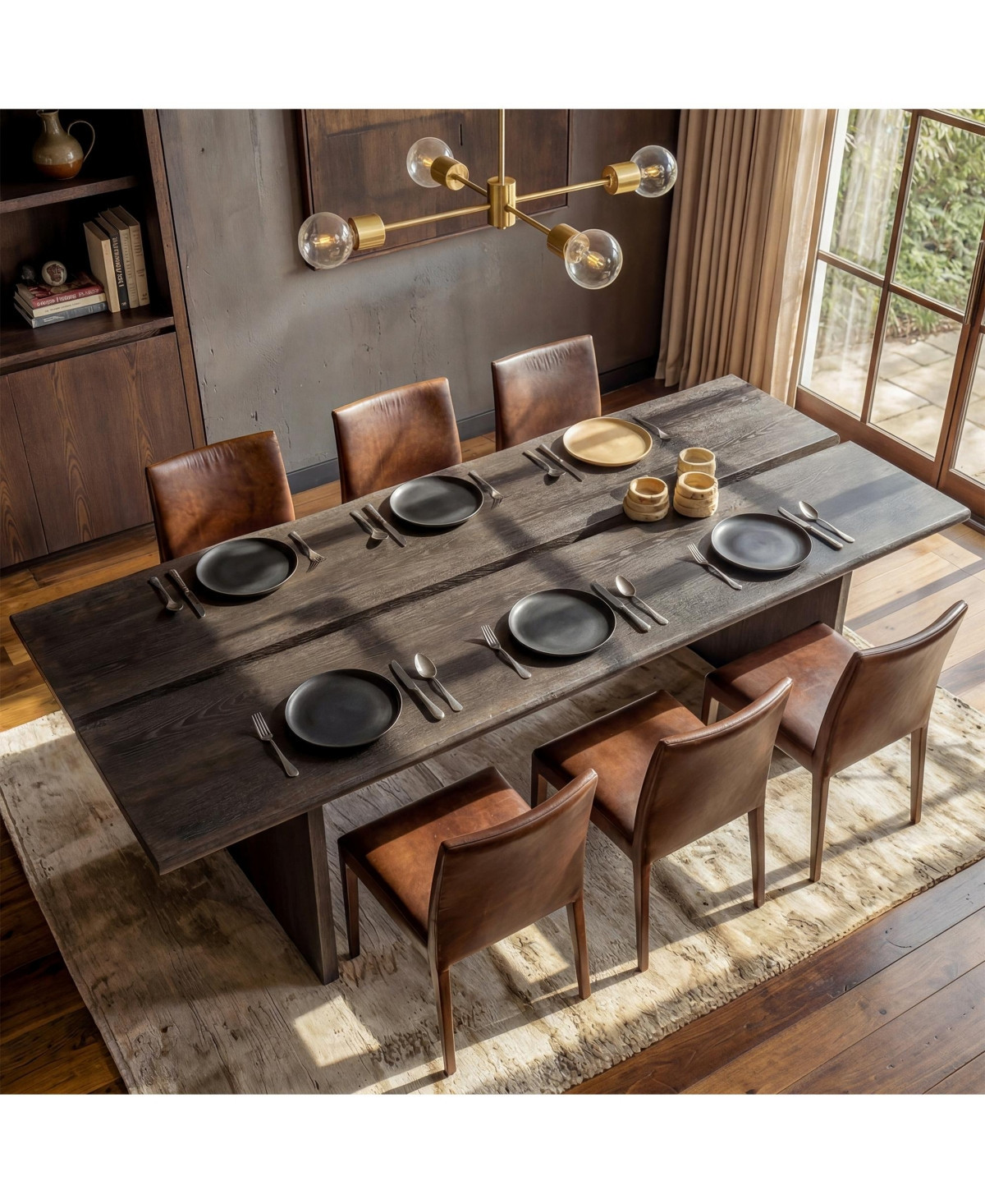 Homsee 7ft Solid Wood Dining Table - Extra Wide Farmhouse Kitchen Table with Rounded Corners and Rubber Wood Legs - Black | Macy's