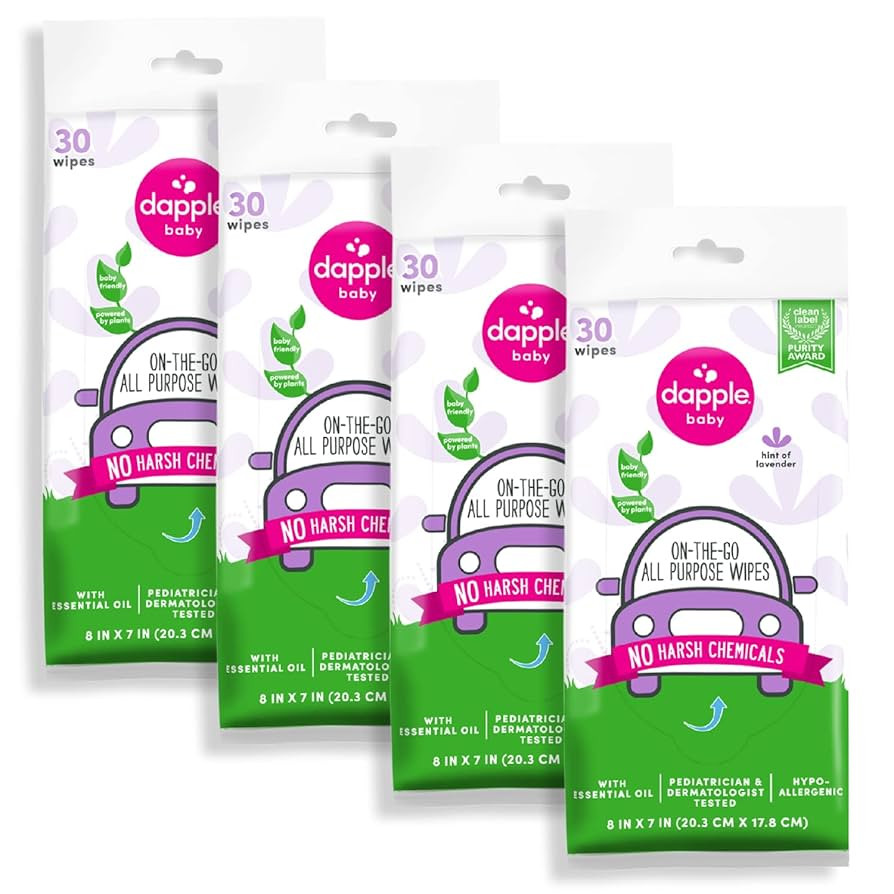 All Purpose Wipes by Dapple Baby, Hypoallergenic & Powered by Plants Cleaning Wipes, Hint of Lave... | Amazon (US)
