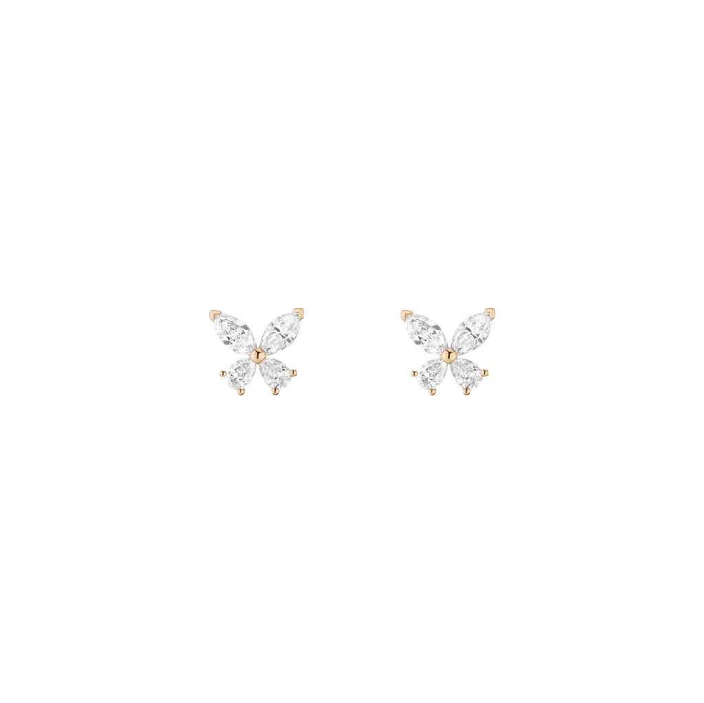 Lab Grown White Sapphire Butterfly Earrings | AUrate New York