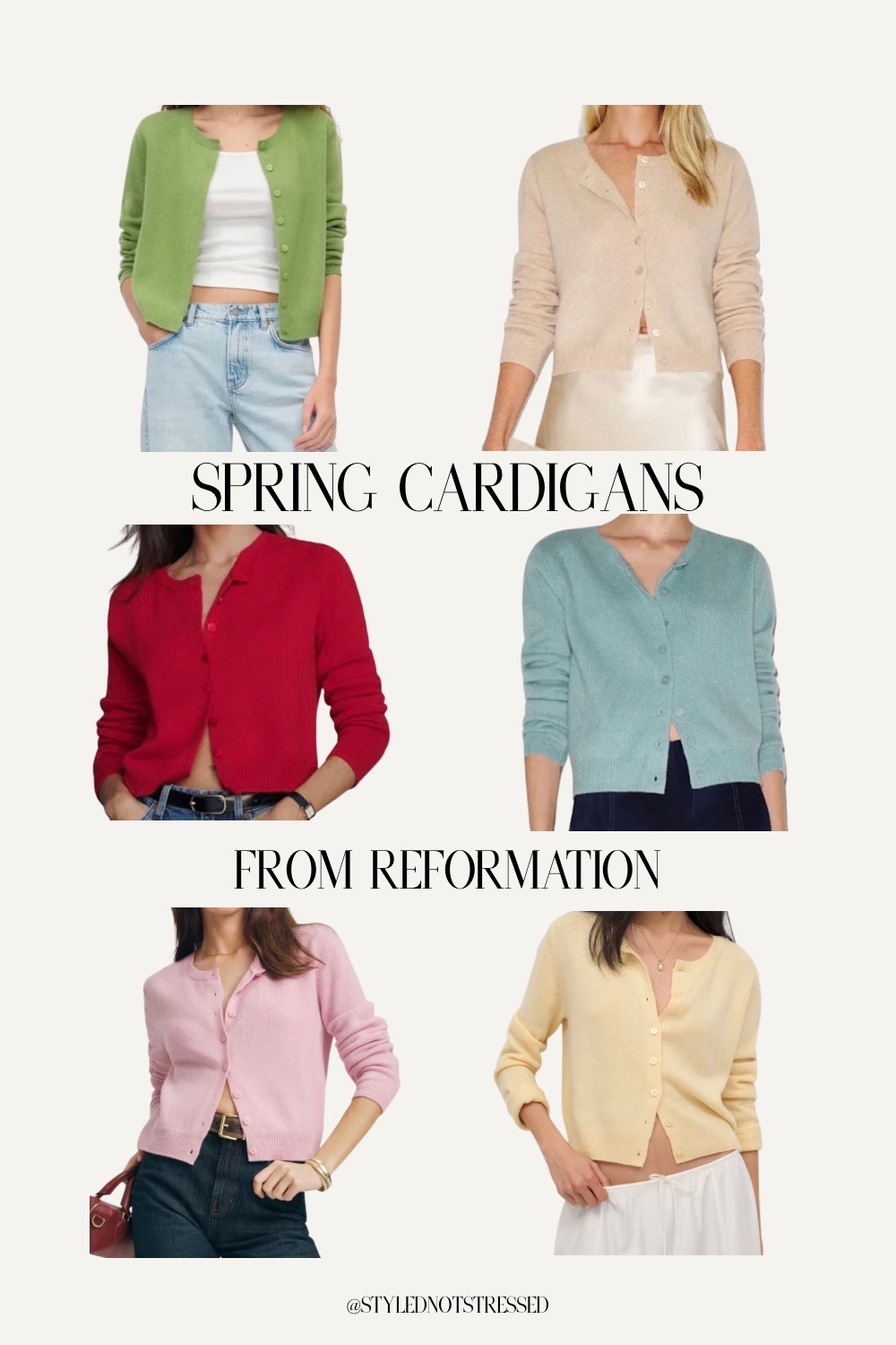 Reformation cashmere cardigans are a staple year round — perfect lightweight layer for spring, cool summer nights, fall layering, and winter under coats. Easy to style with jeans, trousers, or skirts and comes in so many great colors.

Hashtags for visibility:
#LTKStyle #LTKFinds #LTKSpring #Reformation #CashmereCardigan #SpringStyle #CapsuleWardrobe #WardrobeStaples #ClassicStyle #EverydayStyle #LayeringPieces #MinimalStyle #SpringSweater #Cardigan #SoftColors #Pastel #Spring 

#LTKPetite #LTKootd #LTKWorkwear