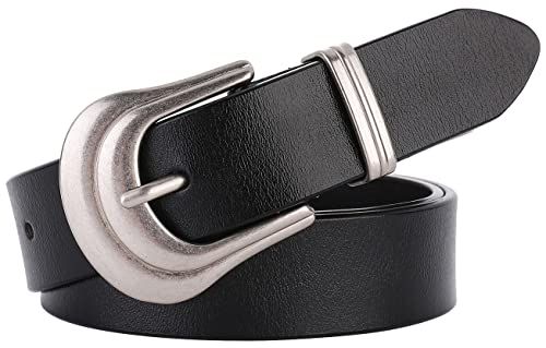 ALAIX Women's Belt Western Belts Silver Gold Buckle Black Leather Belt Pants Jeans Belts for Wome... | Amazon (US)