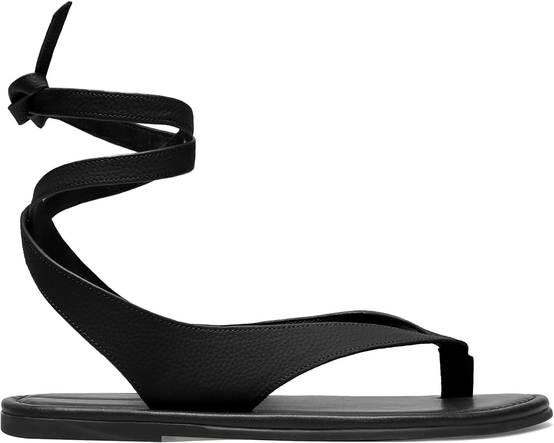 Molozoey Strap Flip Flop Flat Sandals for Women with Metal Circular Ankle Strappy Ladies Fashion ... | Amazon (US)