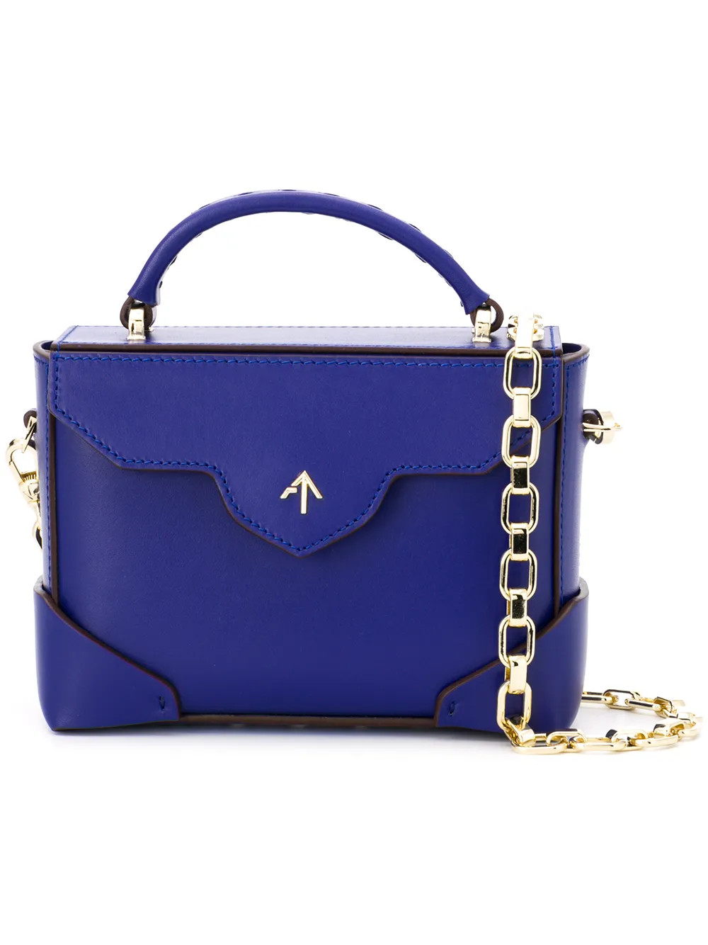 Manu Atelier micro Bold top handle bag - Blue | FarFetch Global