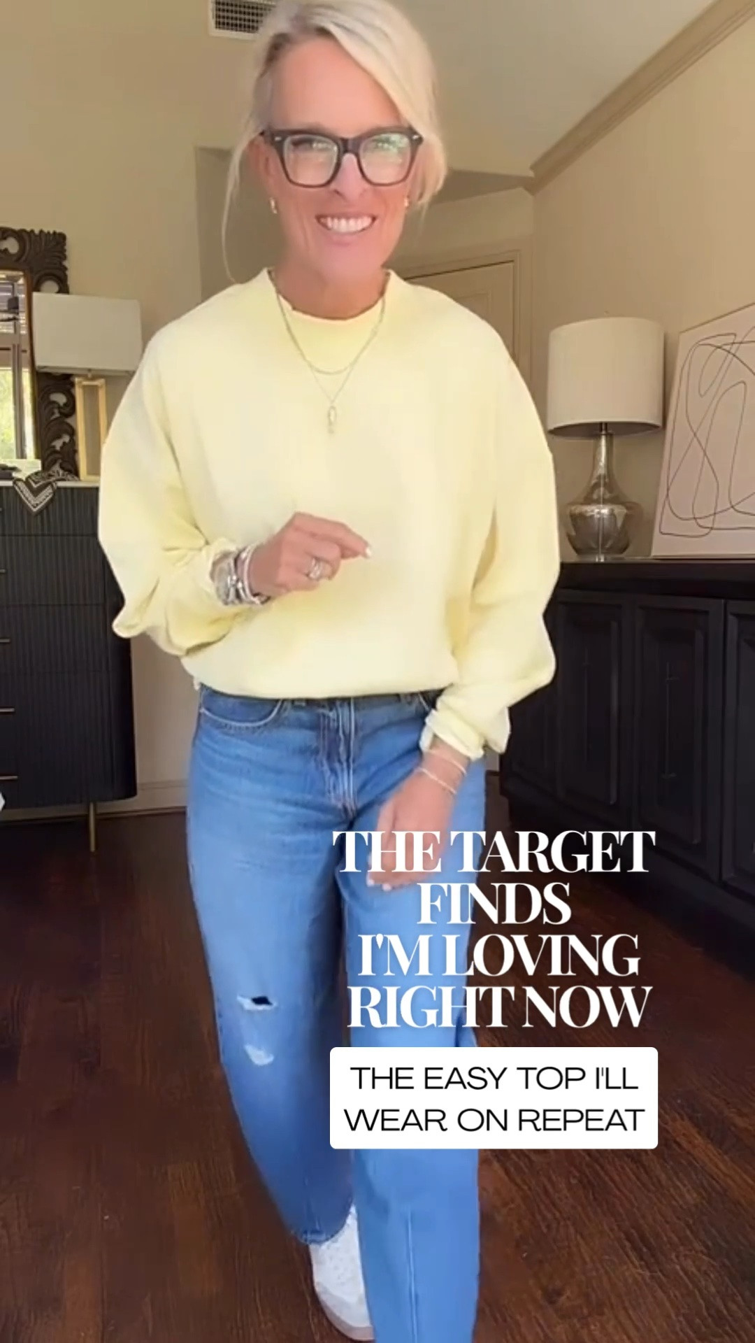 I got a chance to try on some of the Target pieces I shared, and these two are definitely standouts! I love the Airy Sleek sweatshirt and sized up to a medium in this one for a little more room. Paired with the High-Rise Easy Barrel Jeans, it’s such an easy, polished everyday outfit I know I’ll be wearing on repeat.

💡 LTK MADE EASY
❤️ Heart = Support my posts!
🔖 Save = Get sale & restock alerts
📋 Lists = Keep favorites organized
📲 Share = Send lists and products to a friend. Hello, Christmas List!
💬 Comment = Ask me anything about what I’m wearing. :-)

#LTKootd #LTKOver40 #LTKSeasonal