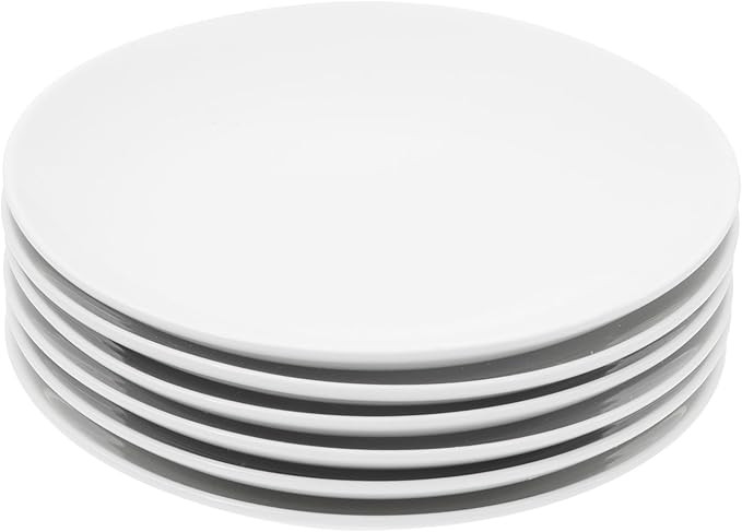 Miicol Durable Porcelain 6-Piece Dessert Plate Set, Elegant White Serving Plates (6-inch dessert ... | Amazon (US)