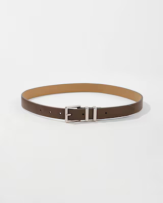 Silver Buckle Taupe Pant Belt | White House Black Market