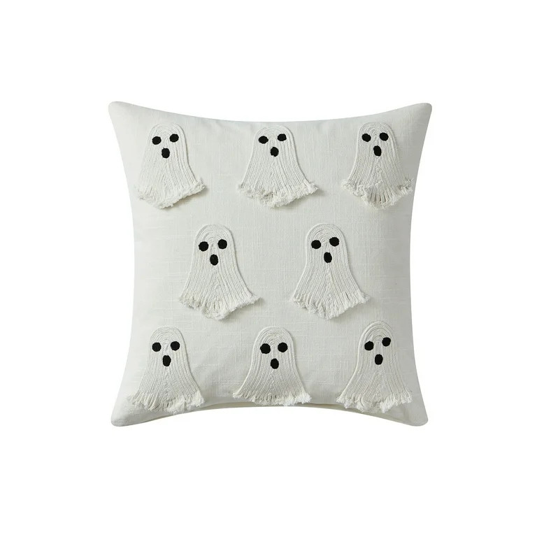 My Texas House 18" x 18" Ghost Ivory Embroidery Decorative Pillow Cover | Walmart (US)