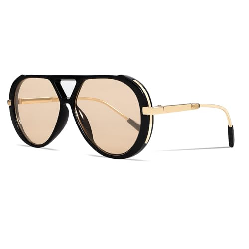 GUVIVI Retro Gold Aviator Sunglasses for Women Men, 2026 Metal Oversized 70s Aviators Black Sun Glasses | Amazon (US)