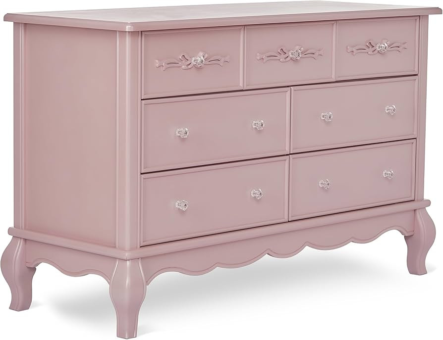 Evolur Aurora 7 Drawer Double Dresser, Dusty Rose | Amazon (US)