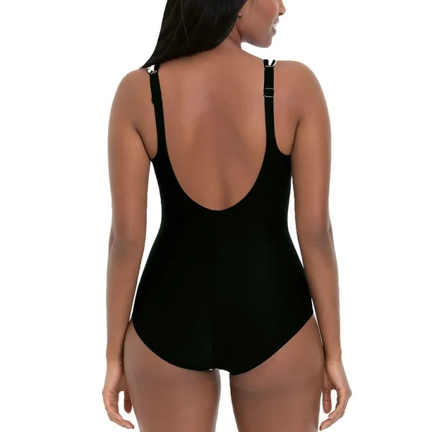 Anita Pure Graphics Dalida Slimming Lined One Piece Swimsuit (7225),34D,Black/White | Walmart (US)