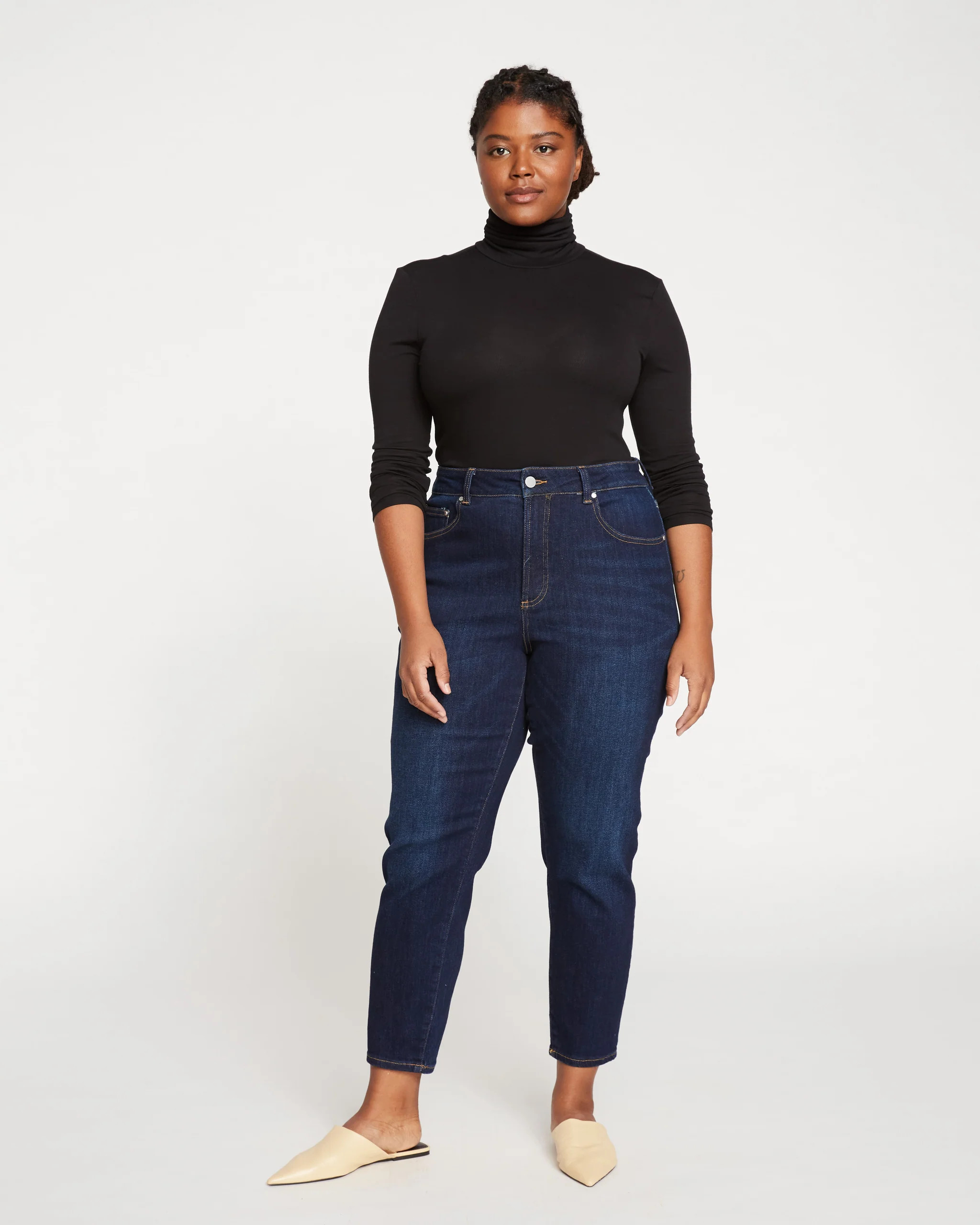 Joni High Rise Curve Slim Leg Jeans 27 Inch
   Midnight Blue | Universal Standard