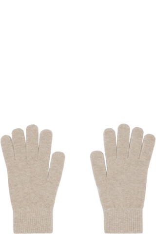 Beige Cashmere Gloves | SSENSE