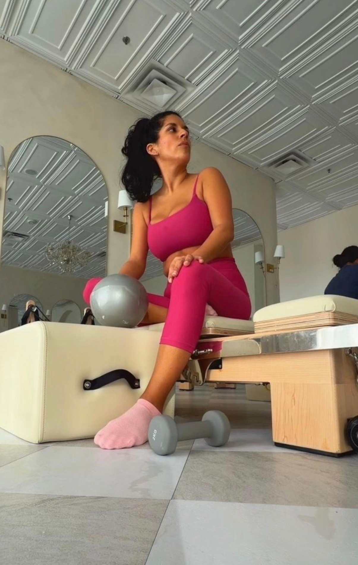 Pilates days are better in pink 💕 A matching activewear set that feels cute, comfortable, and ready for every stretch, pulse, and post-workout plan.
