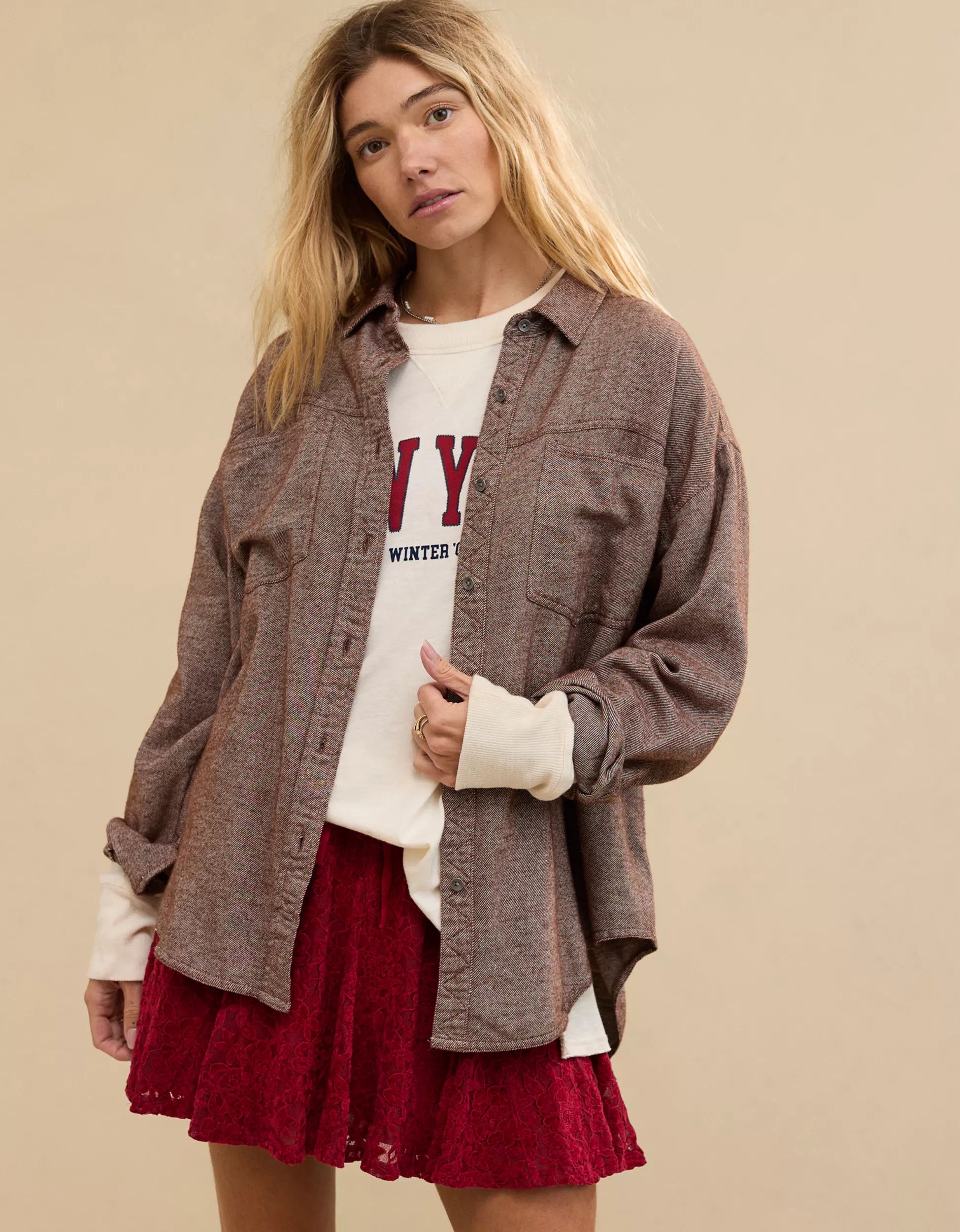 Aerie Anytime Fave Twill Shirt | Aerie