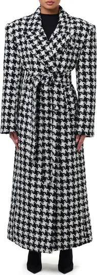 Naked Wardrobe Long Houndstooth Trench Coat | Nordstrom | Nordstrom