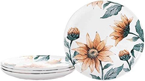 Bico Sunflower Field 11 inch Dinner Plates, Set of 4, for Pasta, Salad, Maincourse, Microwave & D... | Amazon (US)