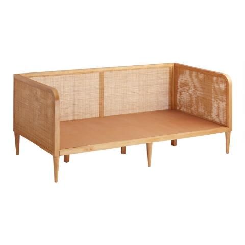 Kira Rattan Cane and Wood Daybed Frame | World Market