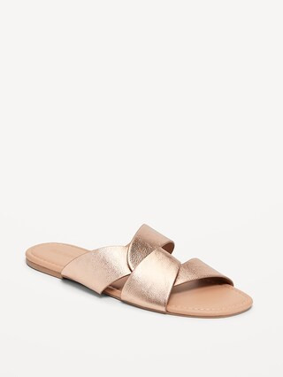 Faux-Leather Link Strap Sandals | Old Navy (US)