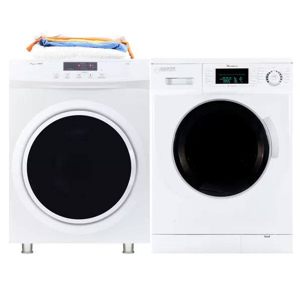 Equator Compact Washer & Dryer Set w/ 1.57 Cu. Ft. Front Load Washer & 3.57 Cu. Ft. Electric Drye... | Wayfair North America
