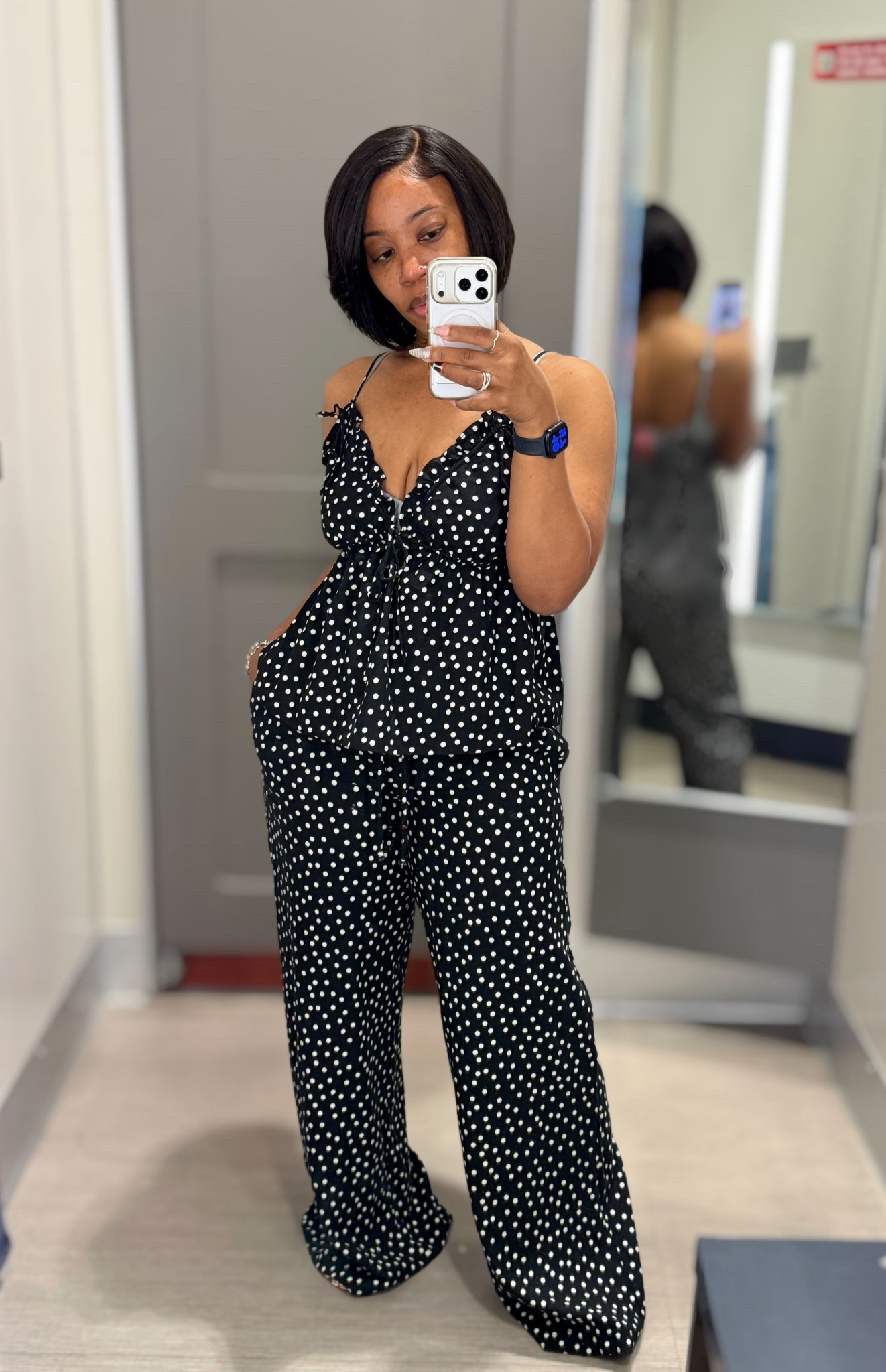 Love this set, it does come in different patterns and colors.
 I am wearing a size small in the top, it does run big so I would size down to an Xs because I am not too heavy so there was a lot of room.

I am wearing a size small in the bottoms and they were perfect. They were comfy on, good amount of stretch. They are a little long but I can get them tailored.

Lightweight for spring.

#ltkspring

#LTKPetite #LTKU