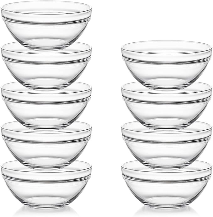 Sweejar 3.5 inch Small Glass Bowls Set, 5 oz Prep Bowls for Cooking, Small Bowls for Kitchen, Des... | Amazon (US)