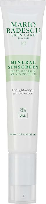 Mario Badescu Mineral Sunscreen SPF 30 for All Skin Types | Reef Safe, Oil-free Moisturizer Formu... | Amazon (US)