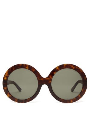 Round tortoiseshell-acetate sunglasses | Matches (US)
