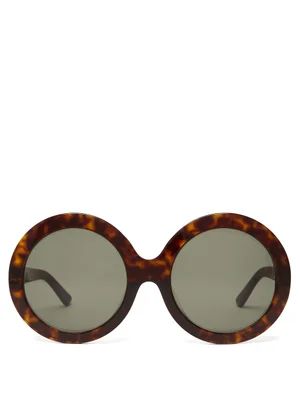 Round tortoiseshell-acetate sunglasses | Matches (US)