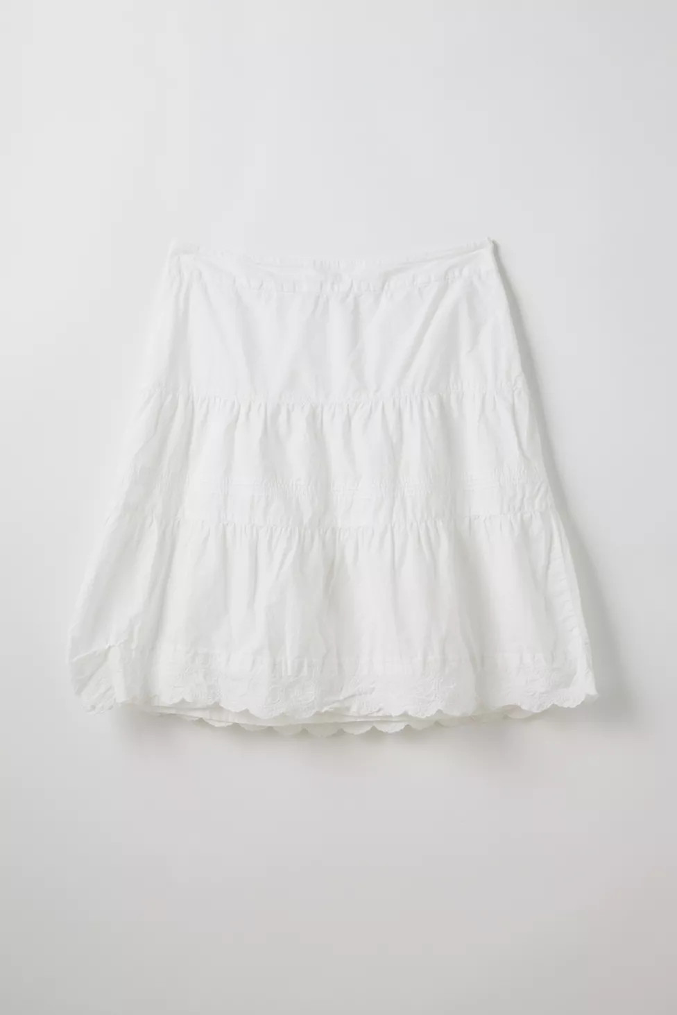 Vintage By Madalyn Newell Tiered Eyelet Mini Skirt | Urban Outfitters (US and RoW)