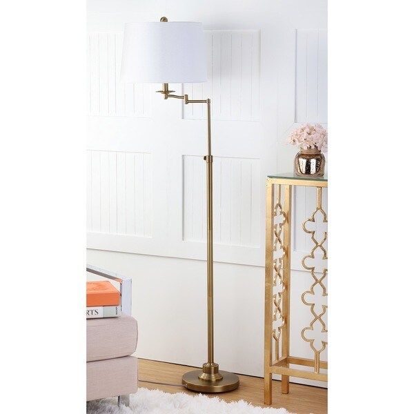 Safavieh Lighting 64.25-inch Nadia Adjustable Gold Floor Lamp | Bed Bath & Beyond