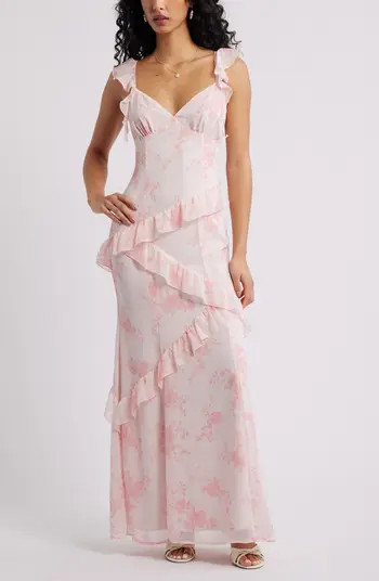 Asymmetric Ruffle Tiered Maxi Dress | Nordstrom