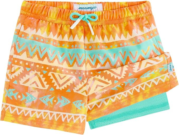 maamgic Boys Swim Trunks with Boxer Brief Liner Recycled Silky-Smooth Swim Shorts Stretch Toddler... | Amazon (US)
