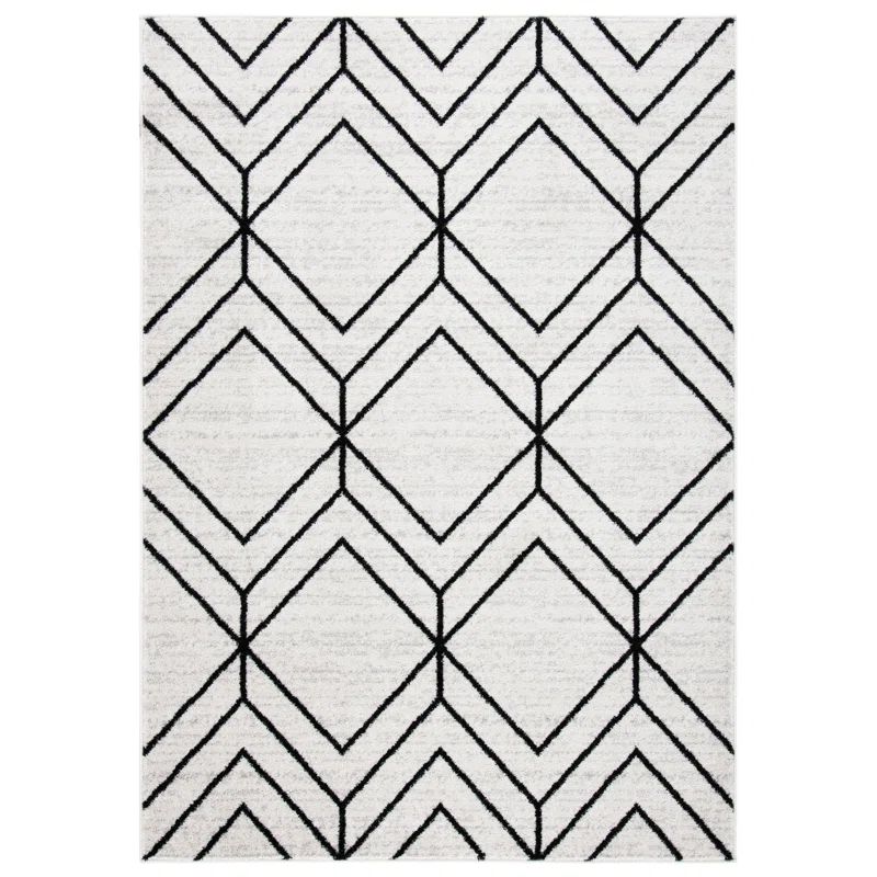 Felty Geometric Light Gray/Black Area Rug | Wayfair North America