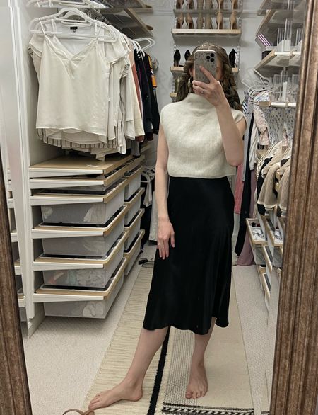 Silk midi skirt
Workwear
Work outfit
Cashmere
Silk
Black skirt
White sweater
Cashmere sweater
Turtleneck
Quince
Anthropologie
Sustainable
Rental
Nuuly

#LTKfindsunder100 #LTKparties