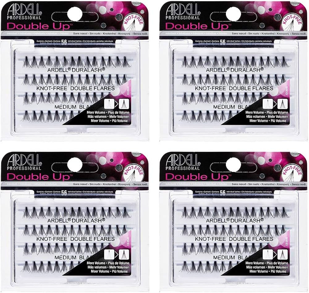 Ardell False Eyelashes Double Up Individuals Knot-Free Medium Black 4 Pack | Amazon (US)