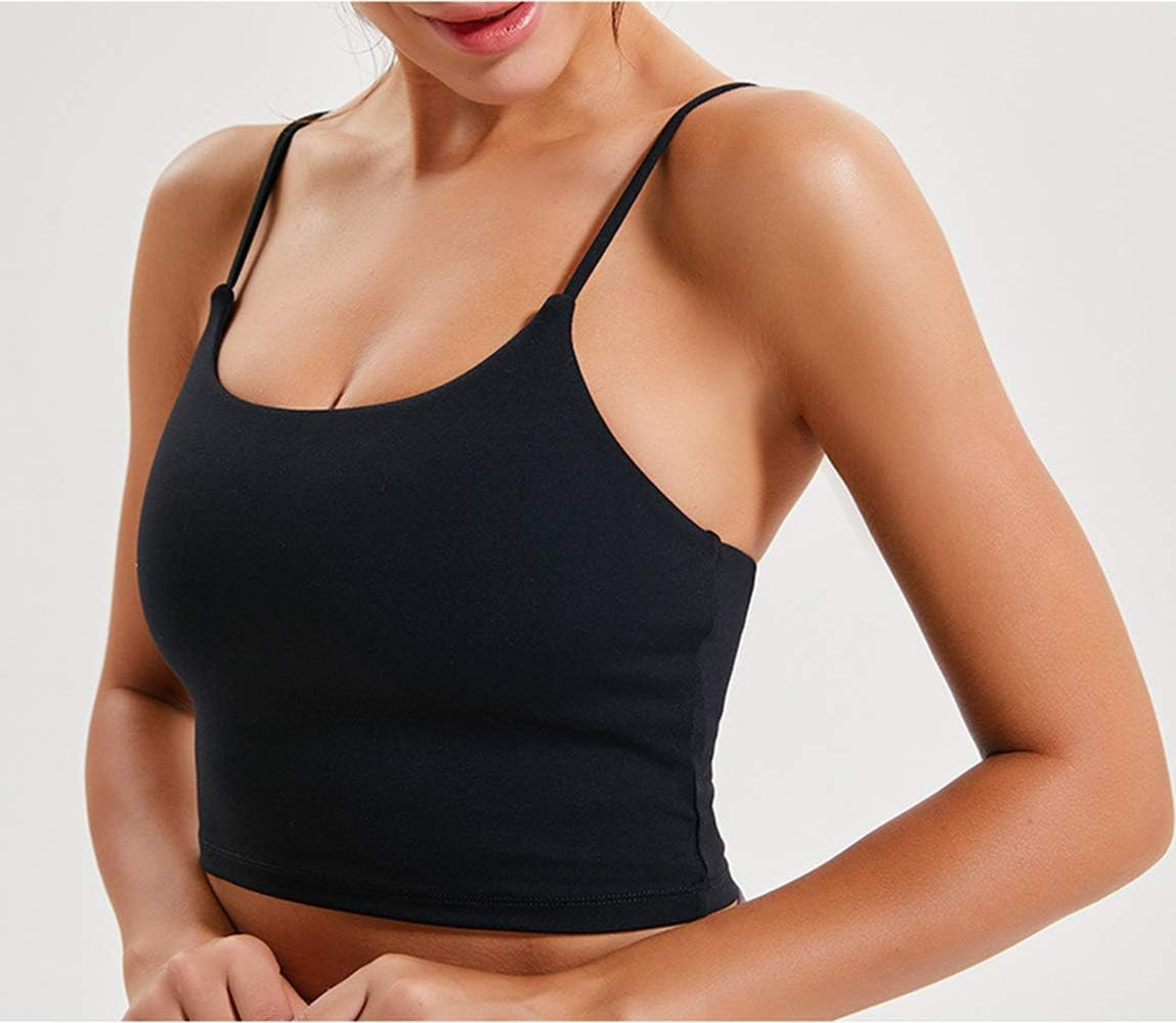 Women's Yoga Tank with Built in Bra,Padded Sports Bra, Crop Tank Tops Wireless Cami Shirt Fitness Yo | Amazon (US)