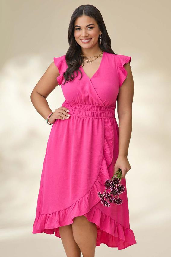 Plus Size Flowy Ruffled Trim Dress | Cato Fashions