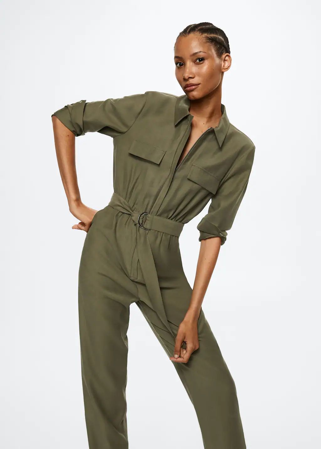 Belt long jumpsuit -  Women | Mango USA | MANGO (US)