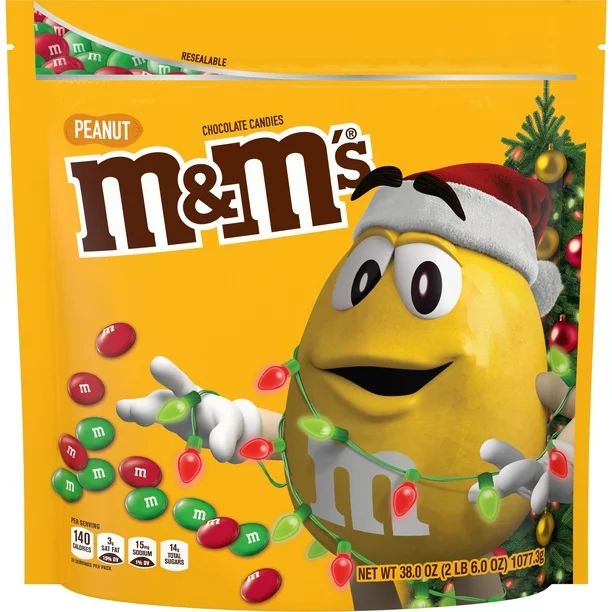 M&M's Christmas Stocking Stuffer Peanut Milk Chocolate Candy - 38 oz - Walmart.com | Walmart (US)